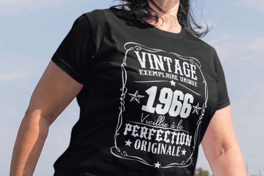 Teeshirt Homme – Vintage Exemplaire Unique (Votre Année)