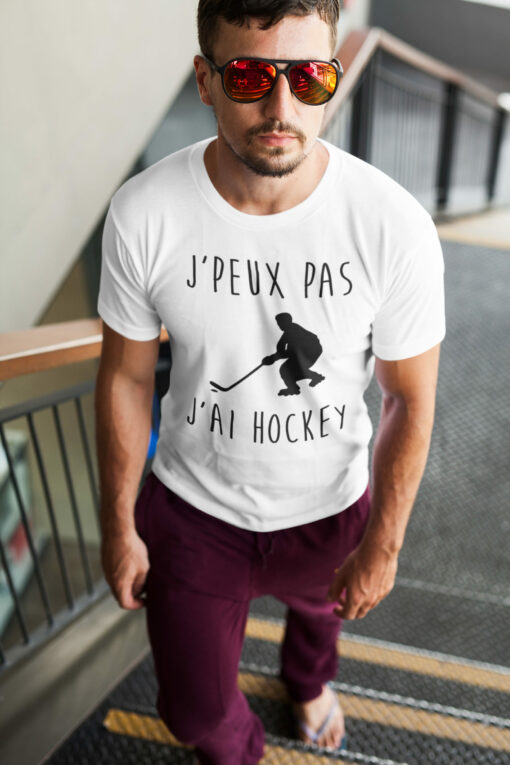 Teeshirt Homme - J'peux Pas J'ai Hockey
