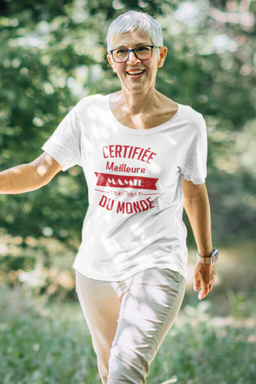 Teeshirt Femme - Certifiée Meilleure Mamie Du Monde