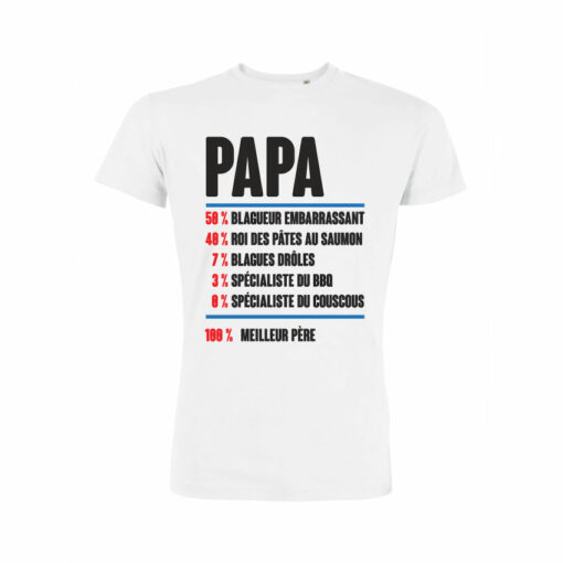 Teeshirt Homme - Papa 100% Meilleur Père