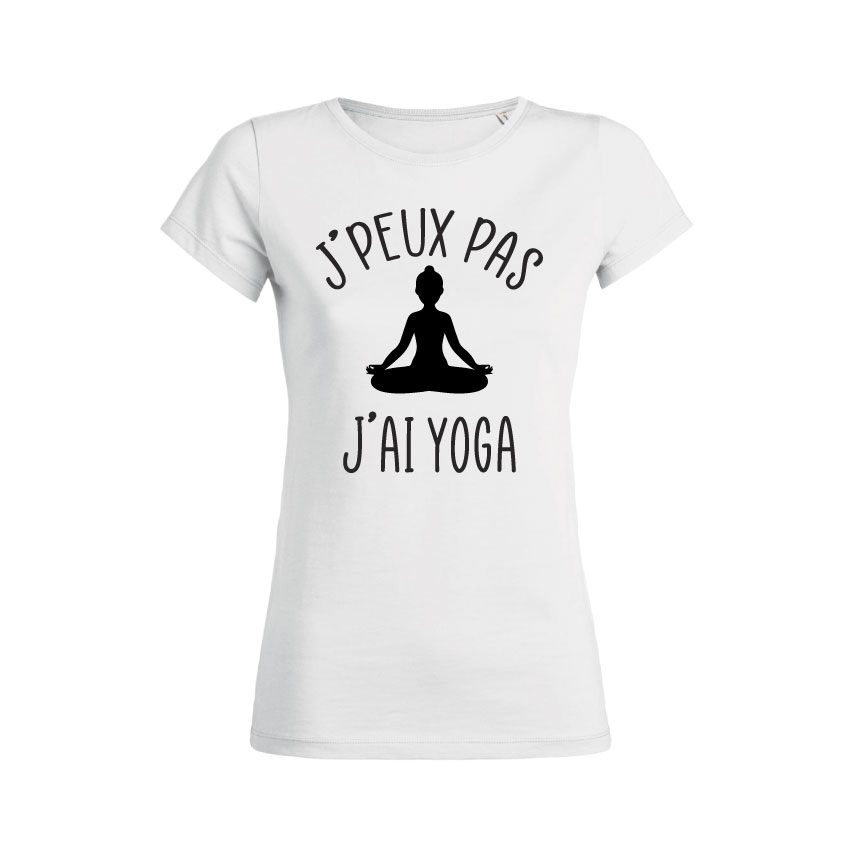 Femme J'Peux Pas j'ai Yoga Drôle Idée Cadeau Zen Attitude Yoga T-Shirt avec  Col en V