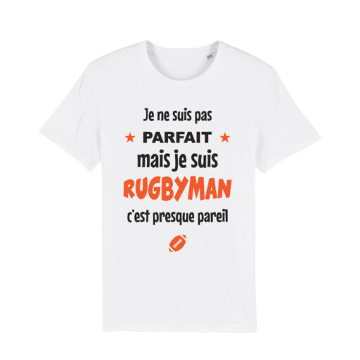 Teeshirt Homme - Je Ne Suis Pas Parfait Mais Je Suis Rugbyman C'est Presque Pareil