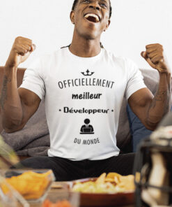 Teeshirt Homme - Officiellement Meilleur Développeur Du Monde