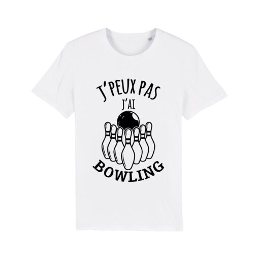 Teeshirt Homme - J'peux Pas J'ai Bowling - Blanc